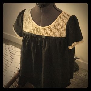 Cream lace babydoll blouse